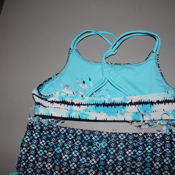 Blue & White 2 Pcs Justice Bikini Swimsuit Size 14 - Picture 7 of 11